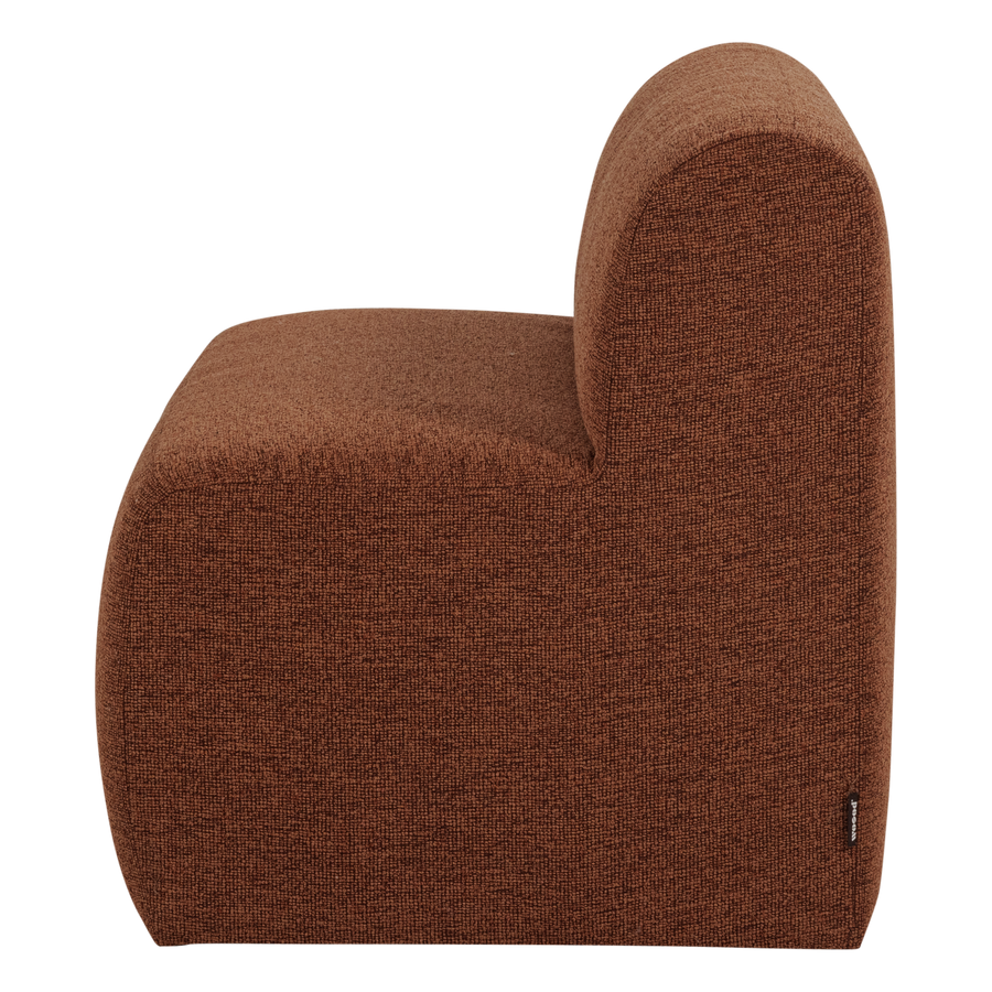 Mojo base eetbank 164 cm rugleuning boucle roestbruin