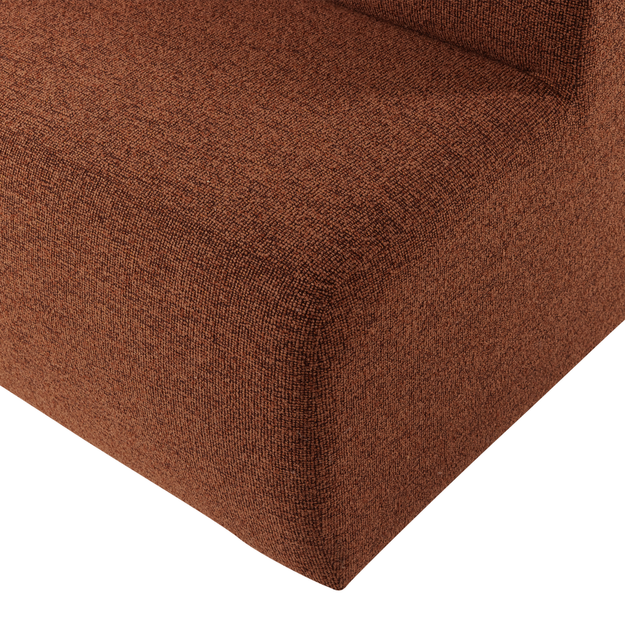 Mojo base eetbank 164 cm rugleuning boucle roestbruin