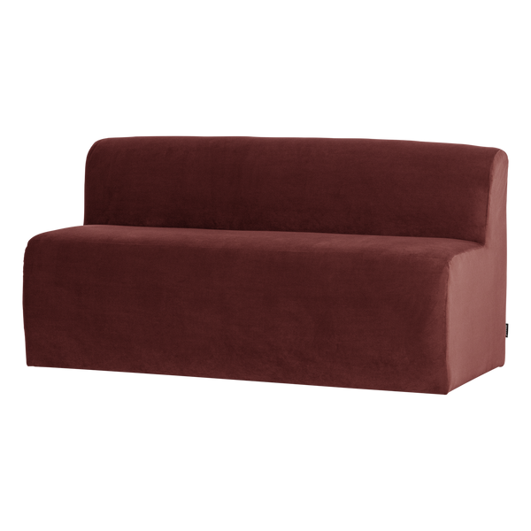 Mojo base eetbank 164 cm rugleuning velvet kastanjebruin