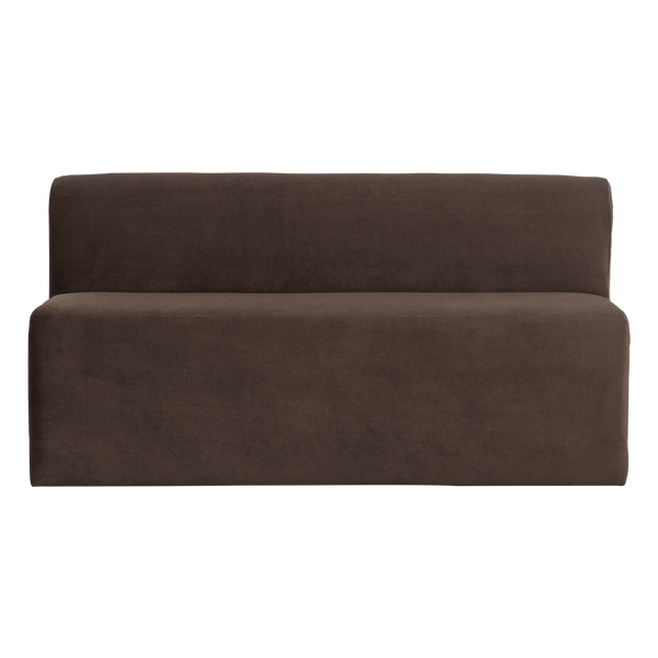 Mojo base eetbank 164 cm rugleuning velvet bruin