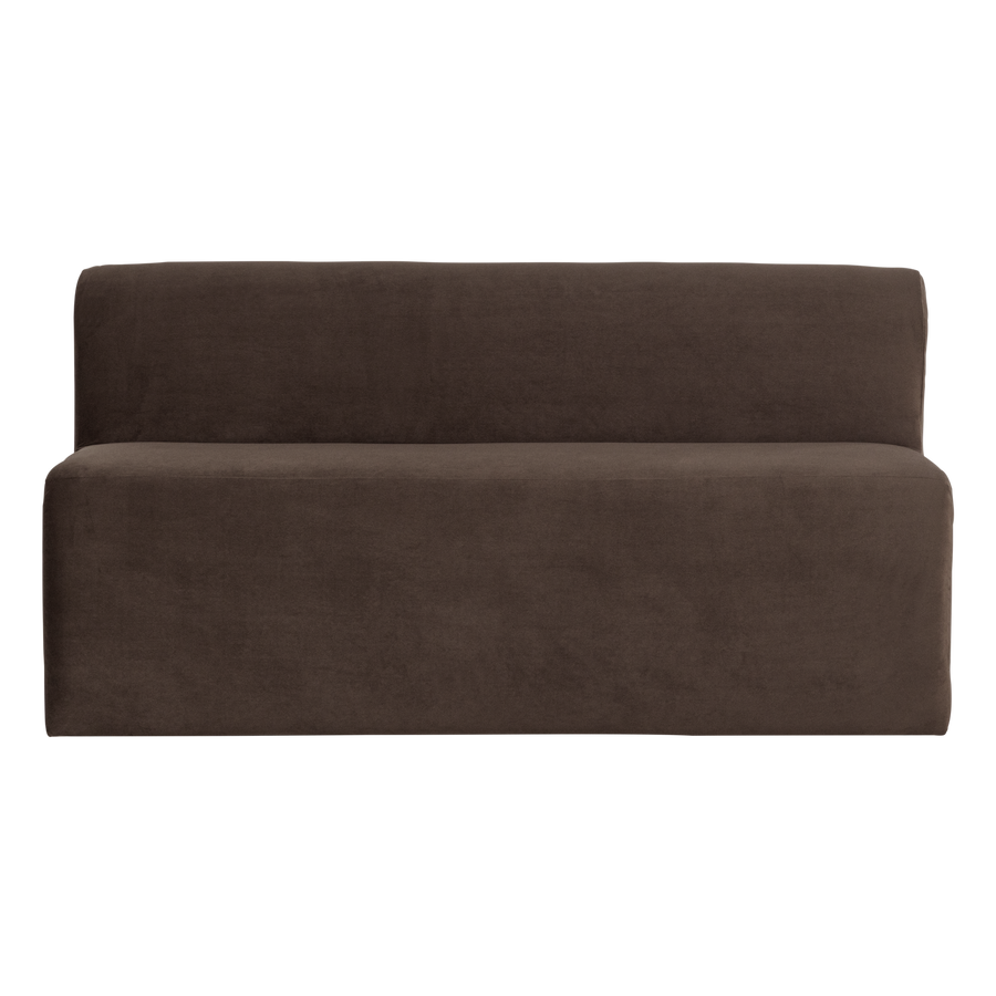 Mojo base eetbank 164 cm rugleuning velvet bruin