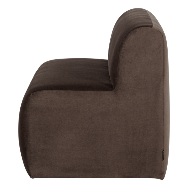Mojo base eetbank 164 cm rugleuning velvet bruin