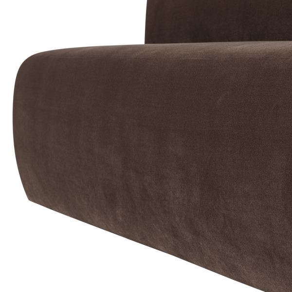 Mojo base eetbank 164 cm rugleuning velvet bruin