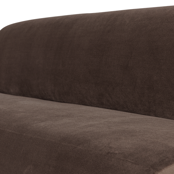 Mojo base eetbank 164 cm rugleuning velvet bruin
