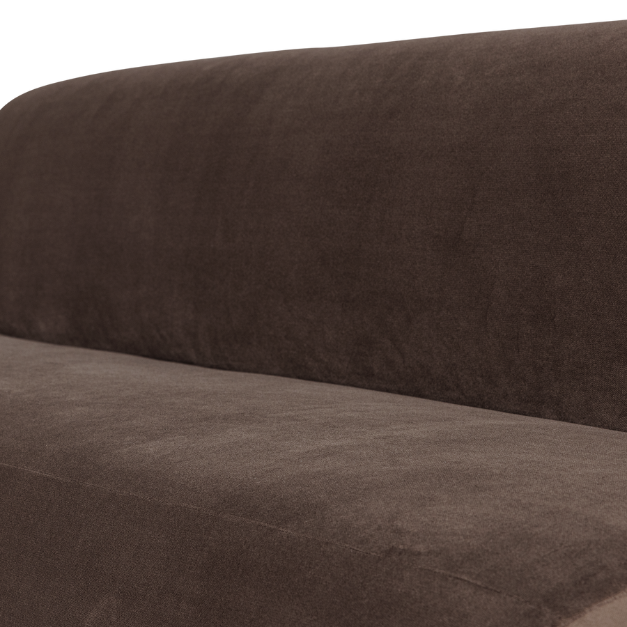 Mojo base eetbank 164 cm rugleuning velvet bruin