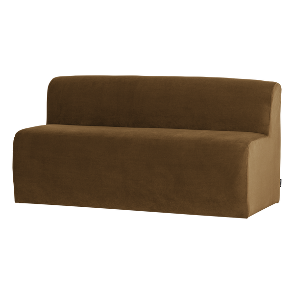 Mojo base eetbank 164 cm rugleuning velvet honinggeel