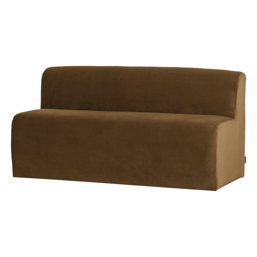 Mojo base eetbank 164 cm rugleuning velvet honinggeel