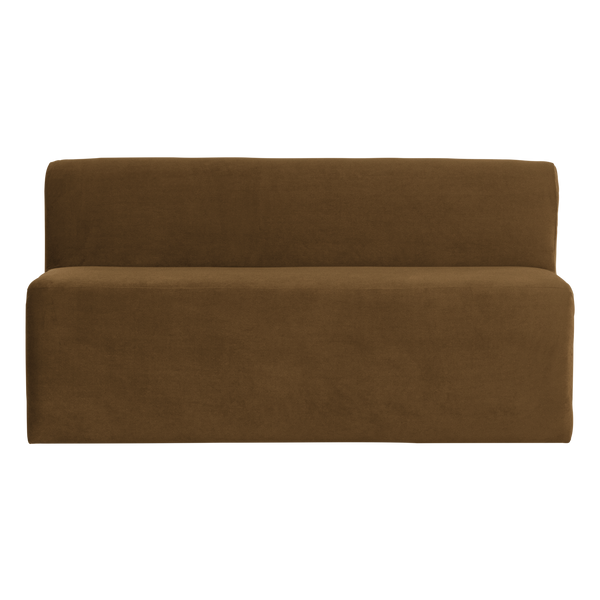 Mojo base eetbank 164 cm rugleuning velvet honinggeel