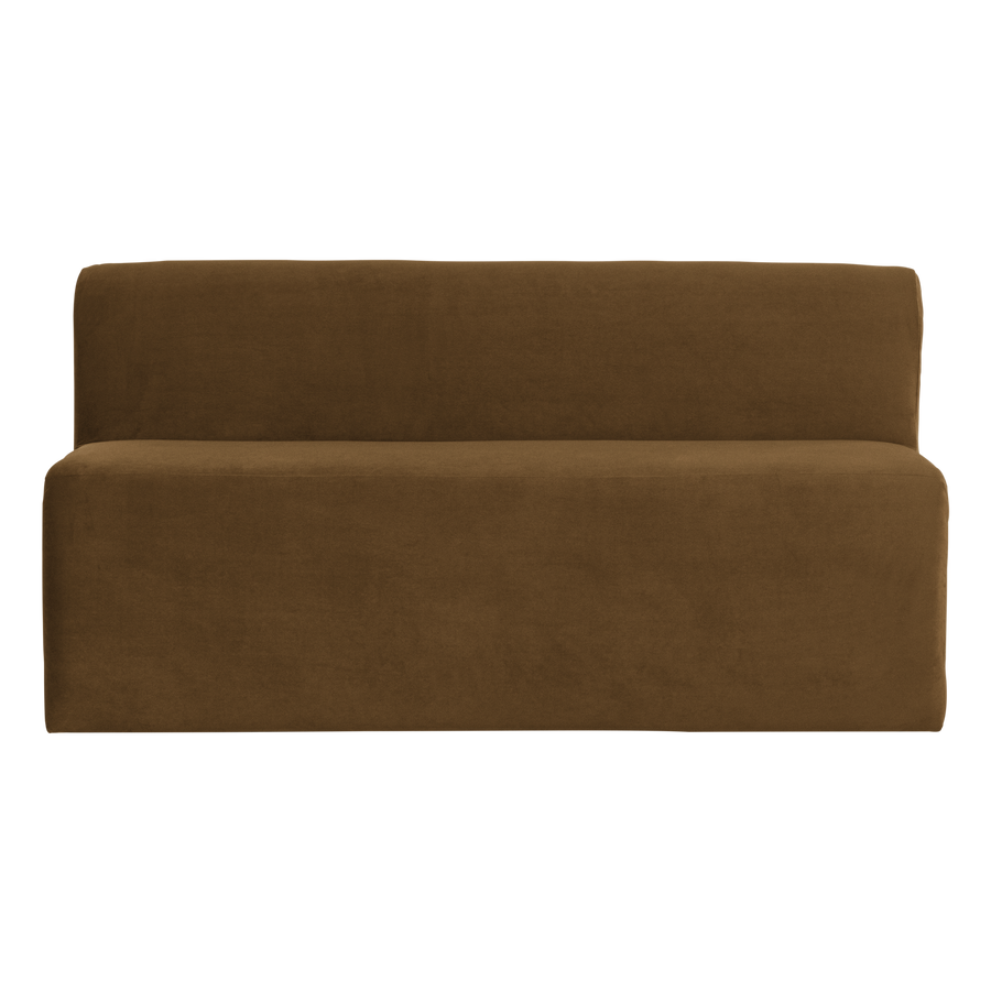 Mojo base eetbank 164 cm rugleuning velvet honinggeel
