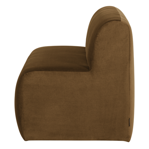 Mojo base eetbank 164 cm rugleuning velvet honinggeel