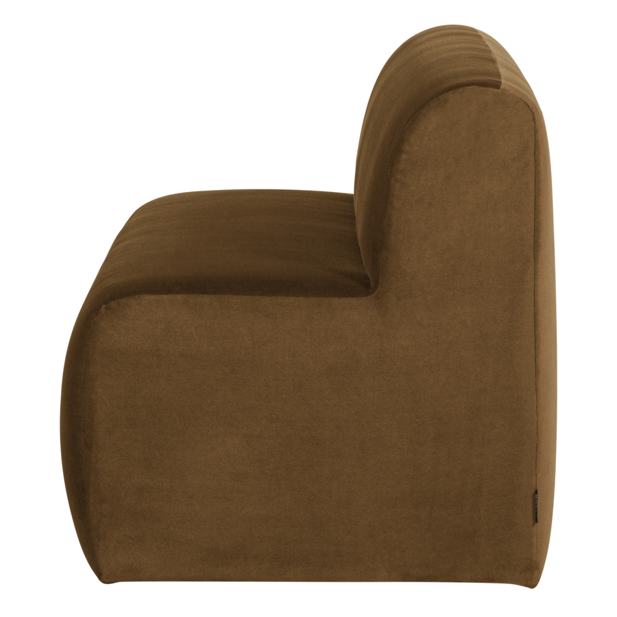 Mojo base eetbank 164 cm rugleuning velvet honinggeel