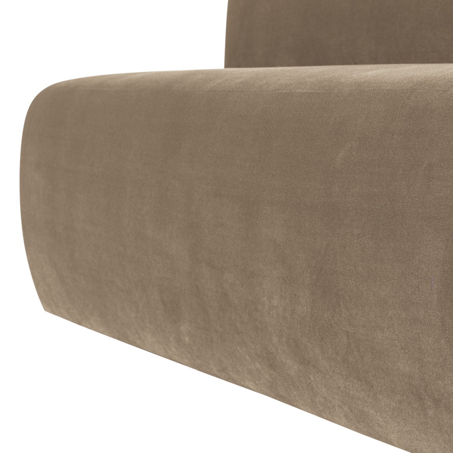 Mojo base eetbank 164 cm rugleuning velvet khaki