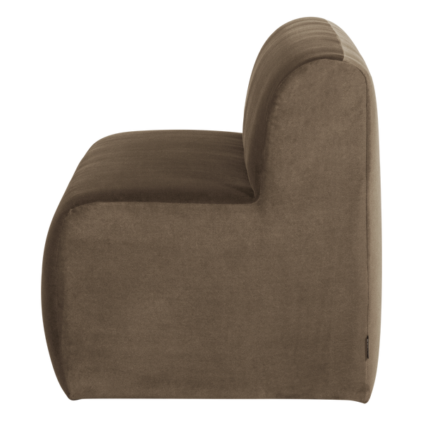 Mojo base eetbank 164 cm rugleuning velvet taupe
