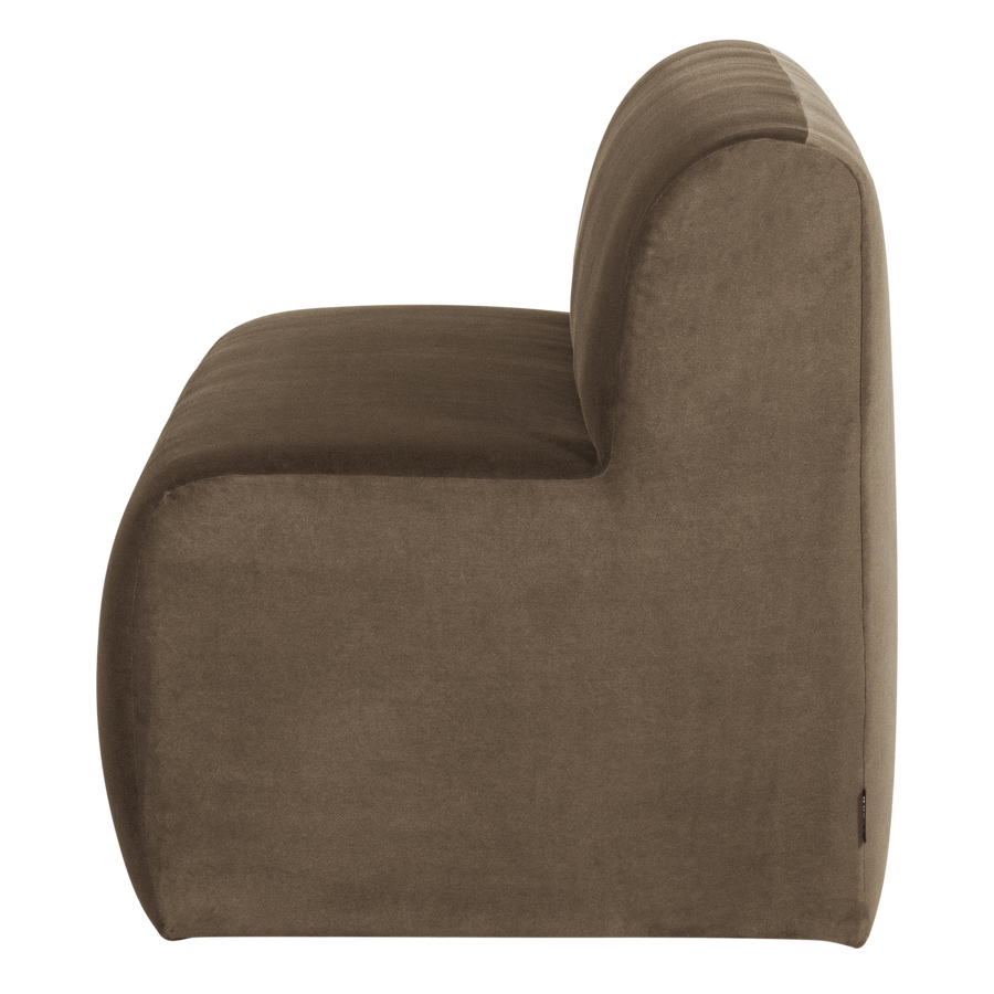 Mojo base eetbank 164 cm rugleuning velvet taupe