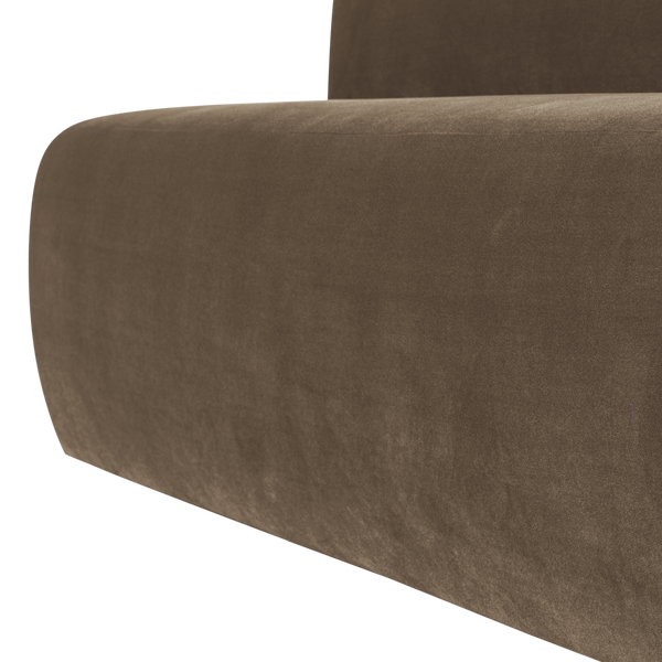 Mojo base eetbank 164 cm rugleuning velvet taupe