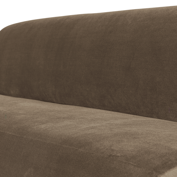 Mojo base eetbank 164 cm rugleuning velvet taupe