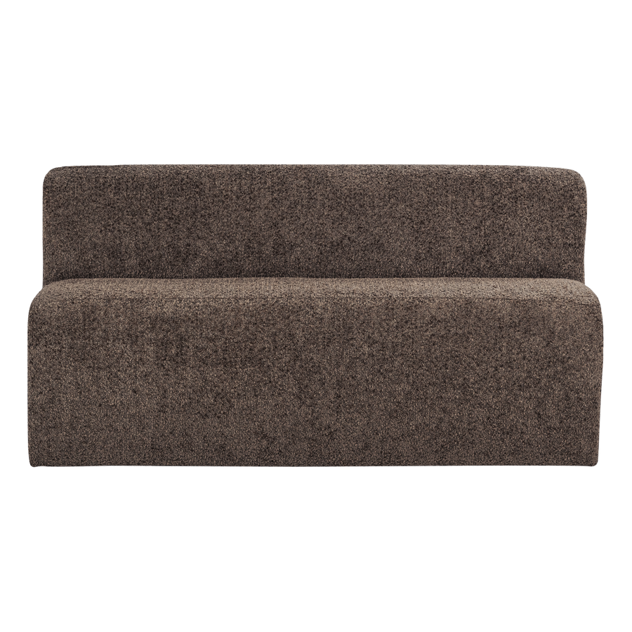 Mojo base eetbank 164 cm rugleuning wollig bruin