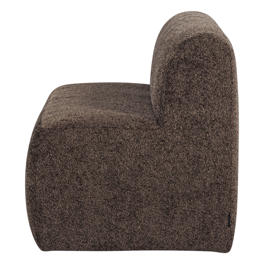 Mojo base eetbank 164 cm rugleuning wollig bruin