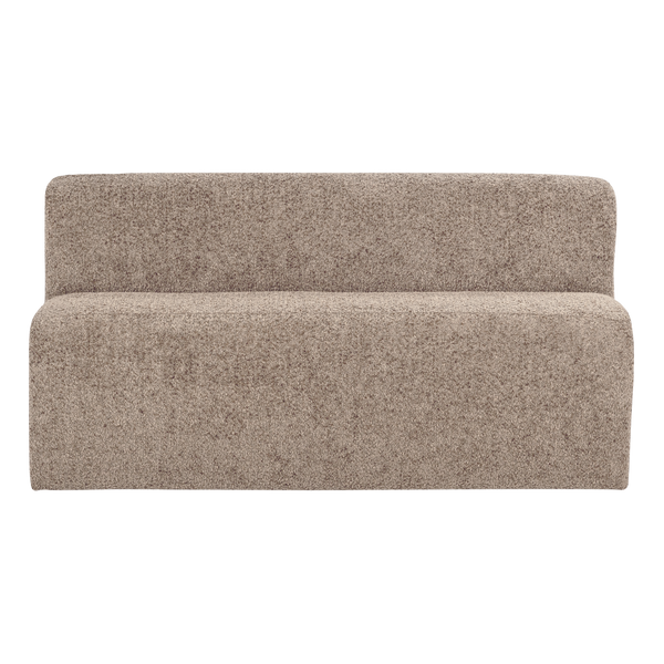 Mojo base eetbank 164 cm rugleuning wollig donkerzand