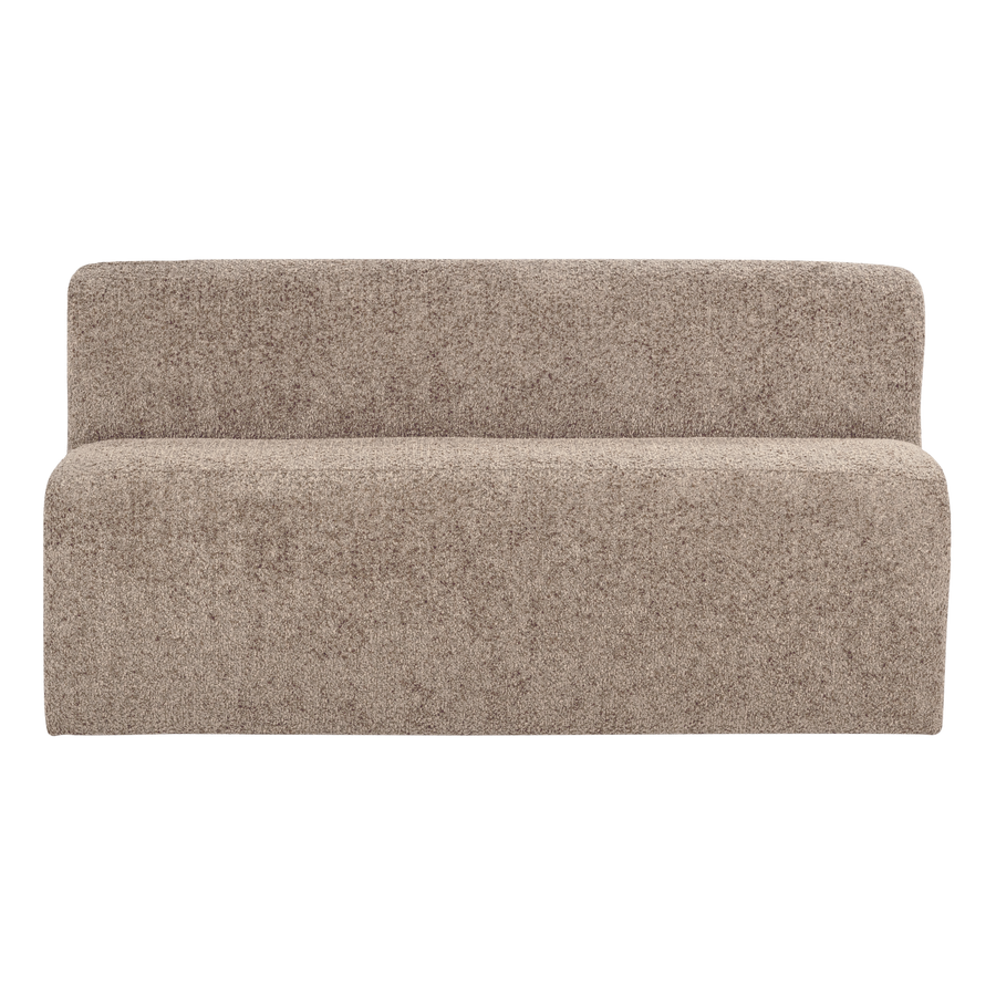 Mojo base eetbank 164 cm rugleuning wollig donkerzand