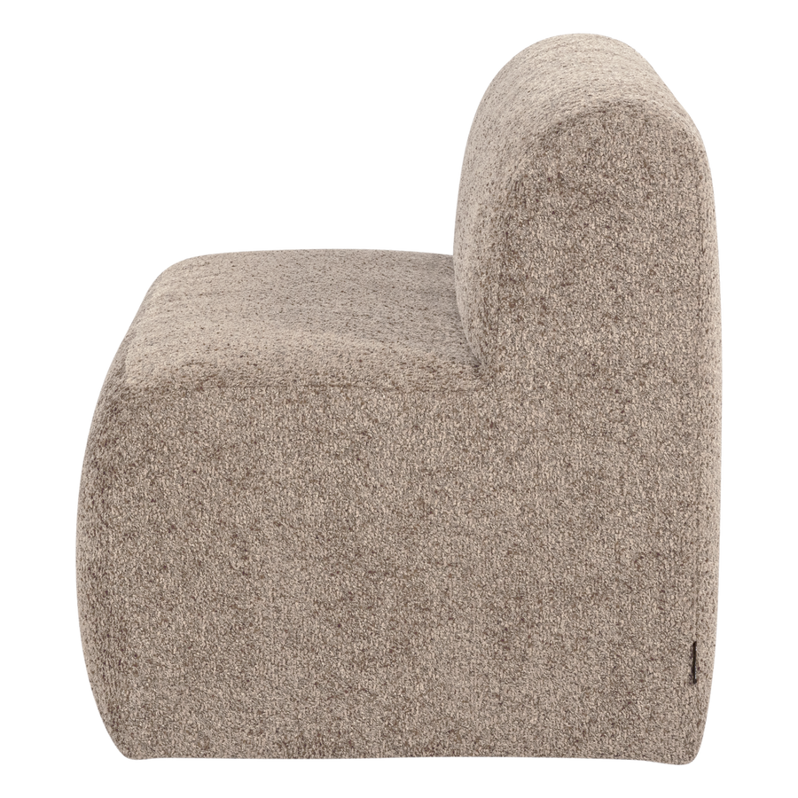 Mojo base eetbank 164 cm rugleuning wollig donkerzand