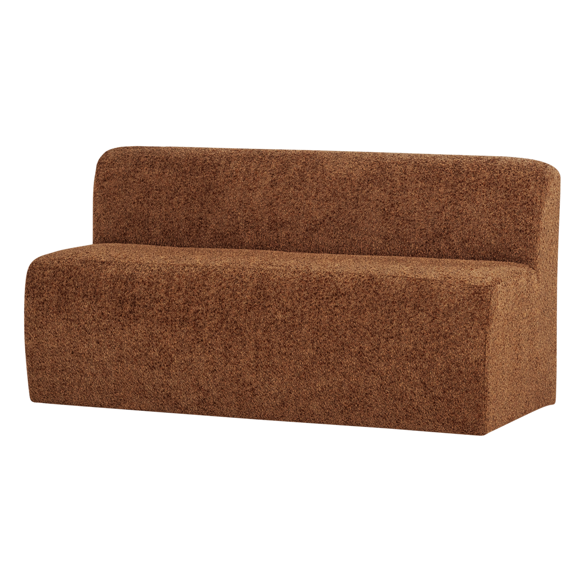 Mojo base eetbank 164 cm rugleuning wollig roestbruin