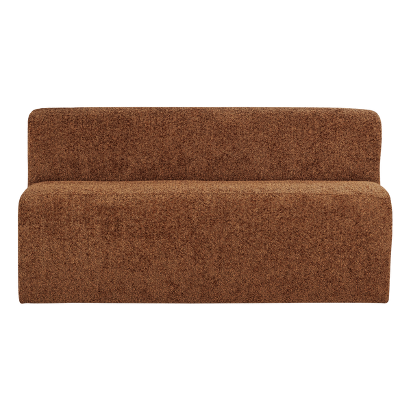 Mojo base eetbank 164 cm rugleuning wollig roestbruin