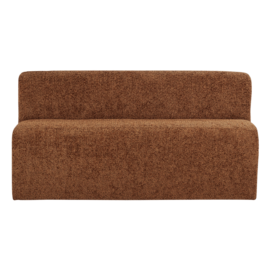 Mojo base eetbank 164 cm rugleuning wollig roestbruin