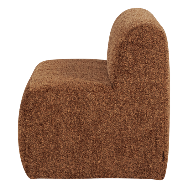 Mojo base eetbank 164 cm rugleuning wollig roestbruin