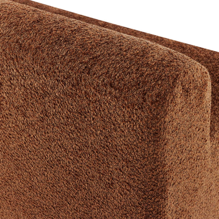 Mojo base eetbank 164 cm rugleuning wollig roestbruin