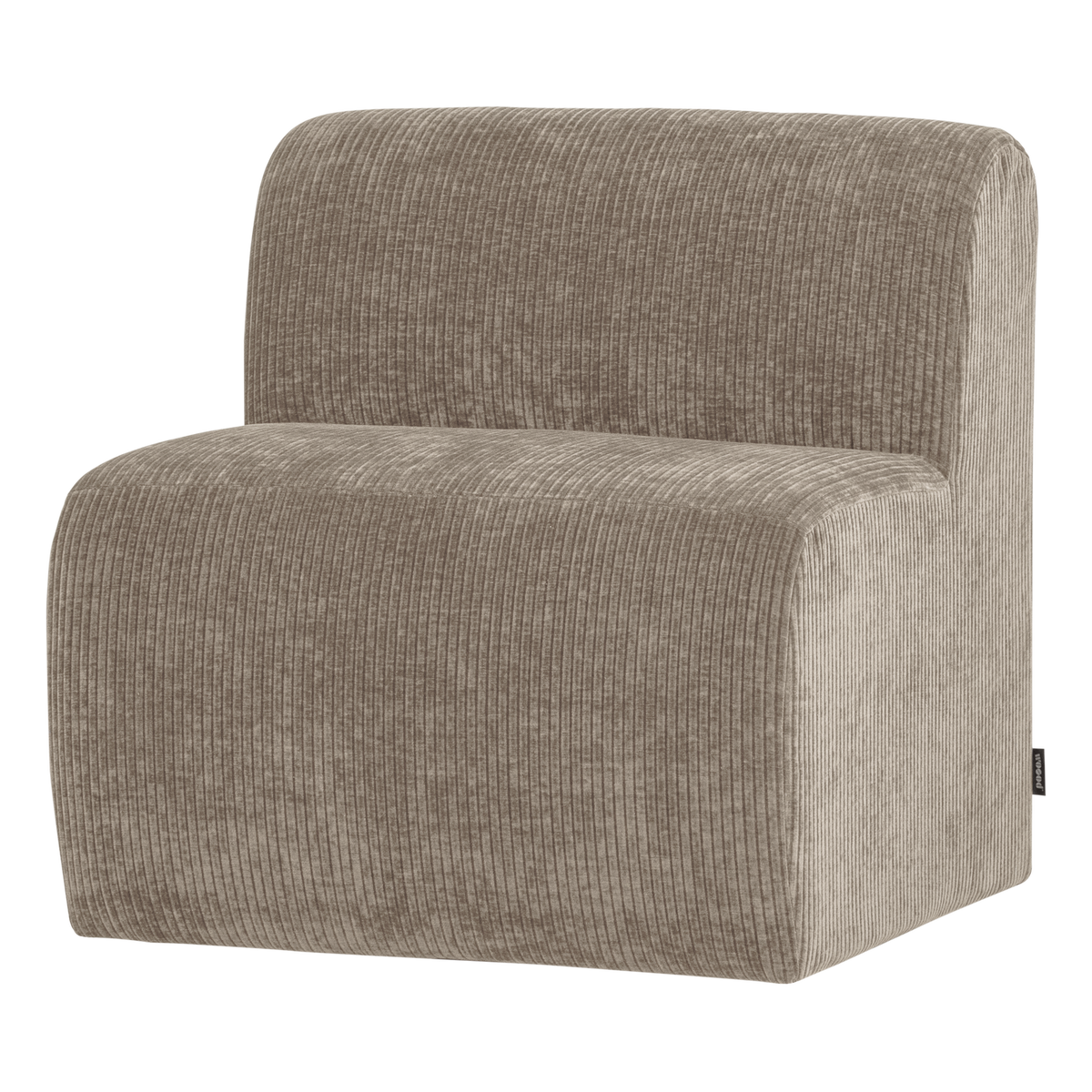 Mojo base eetbank 84 cm rugleuning ribstof donkerzand