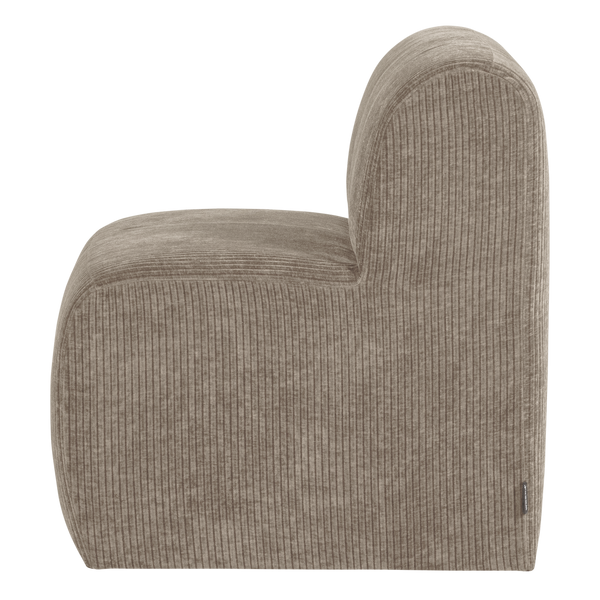 Mojo base eetbank 84 cm rugleuning ribstof donkerzand