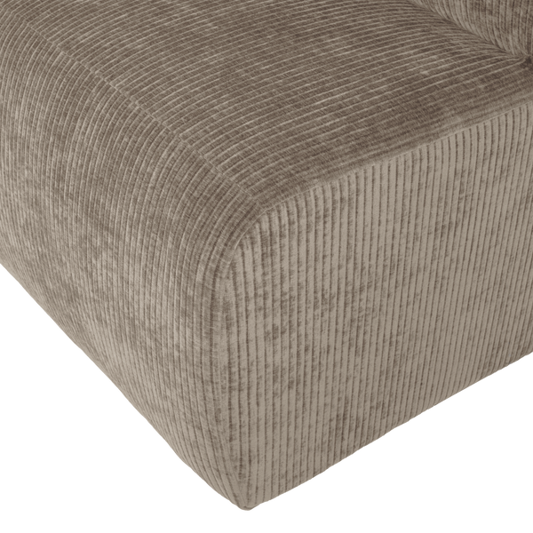 Mojo base eetbank 84 cm rugleuning ribstof donkerzand