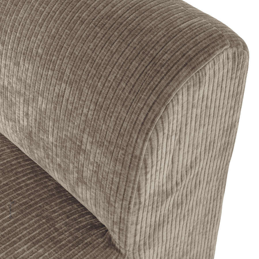 Mojo base eetbank 84 cm rugleuning ribstof donkerzand