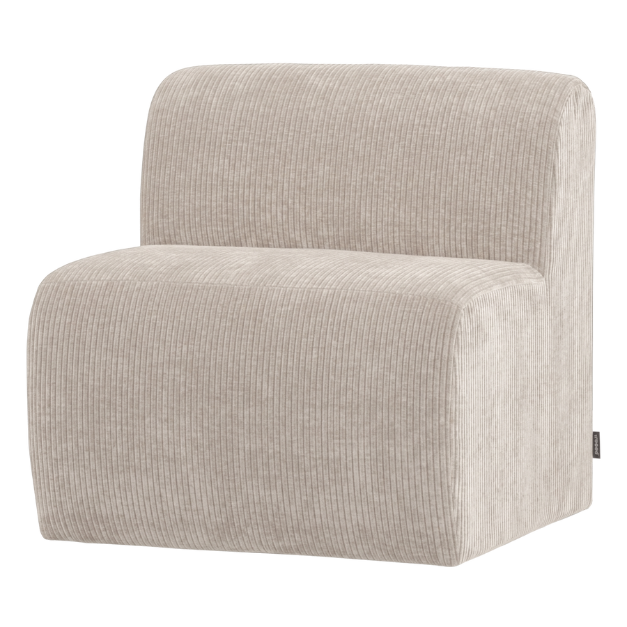 Mojo base eetbank 84 cm rugleuning ribstof ecru