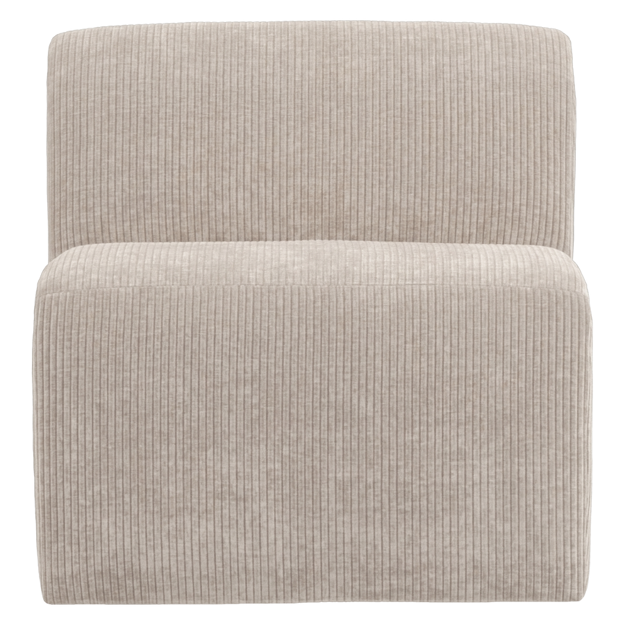 Mojo base eetbank 84 cm rugleuning ribstof ecru