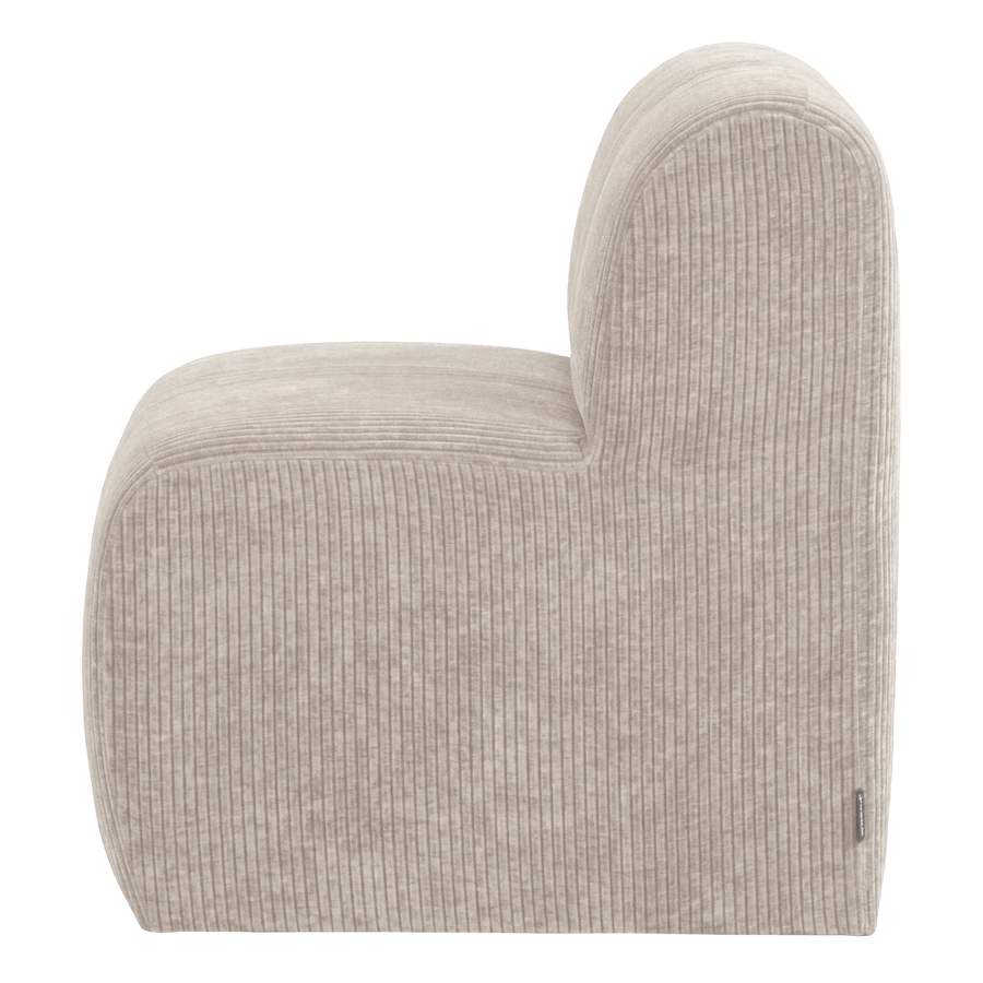 Mojo base eetbank 84 cm rugleuning ribstof ecru
