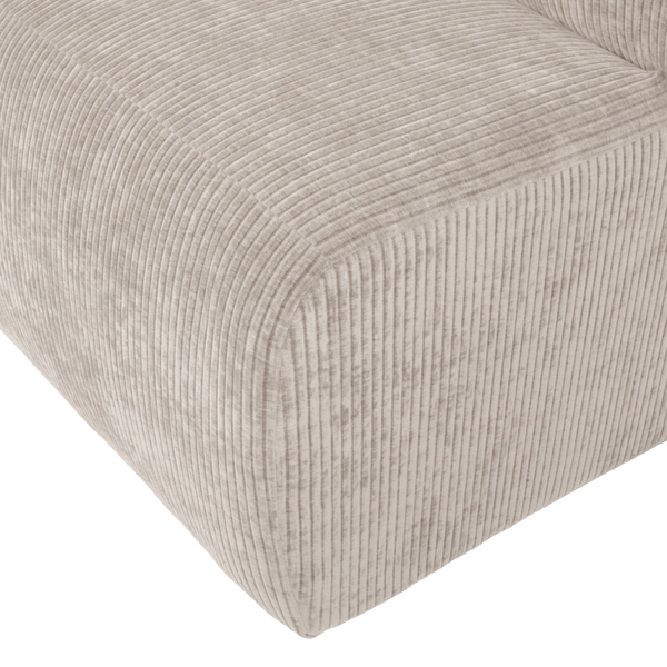 Mojo base eetbank 84 cm rugleuning ribstof ecru