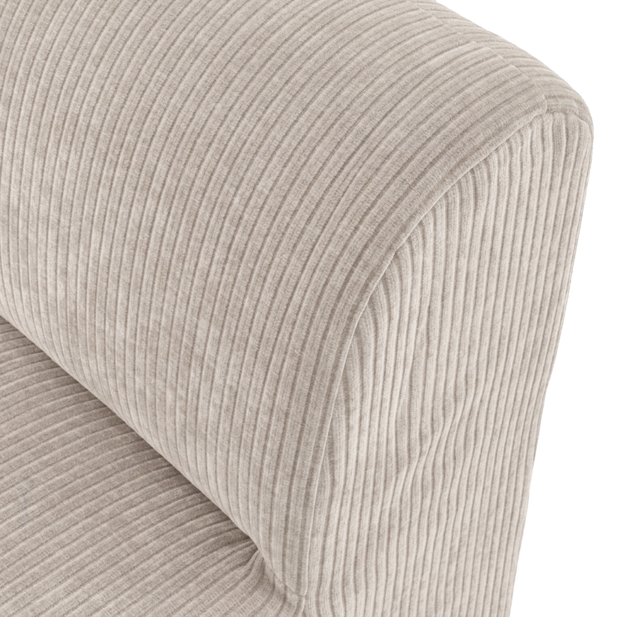 Mojo base eetbank 84 cm rugleuning ribstof ecru