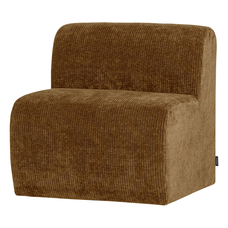 Mojo base eetbank 84 cm rugleuning ribstof honinggeel