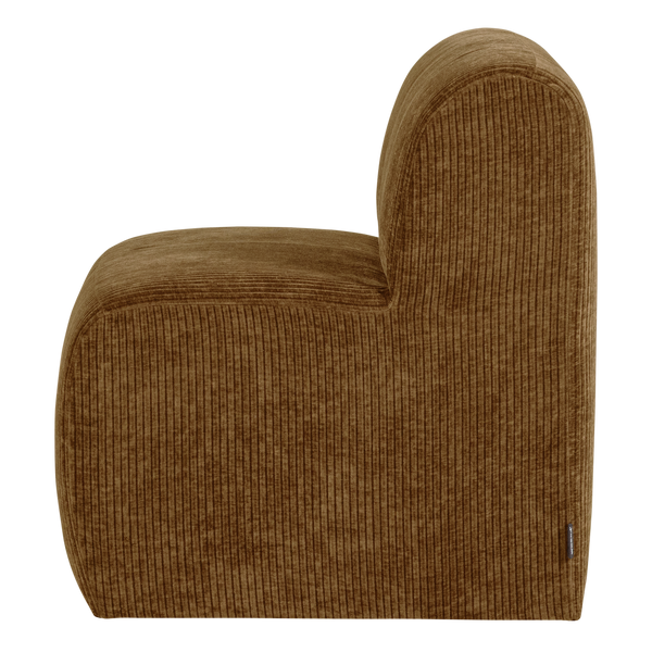 Mojo base eetbank 84 cm rugleuning ribstof honinggeel