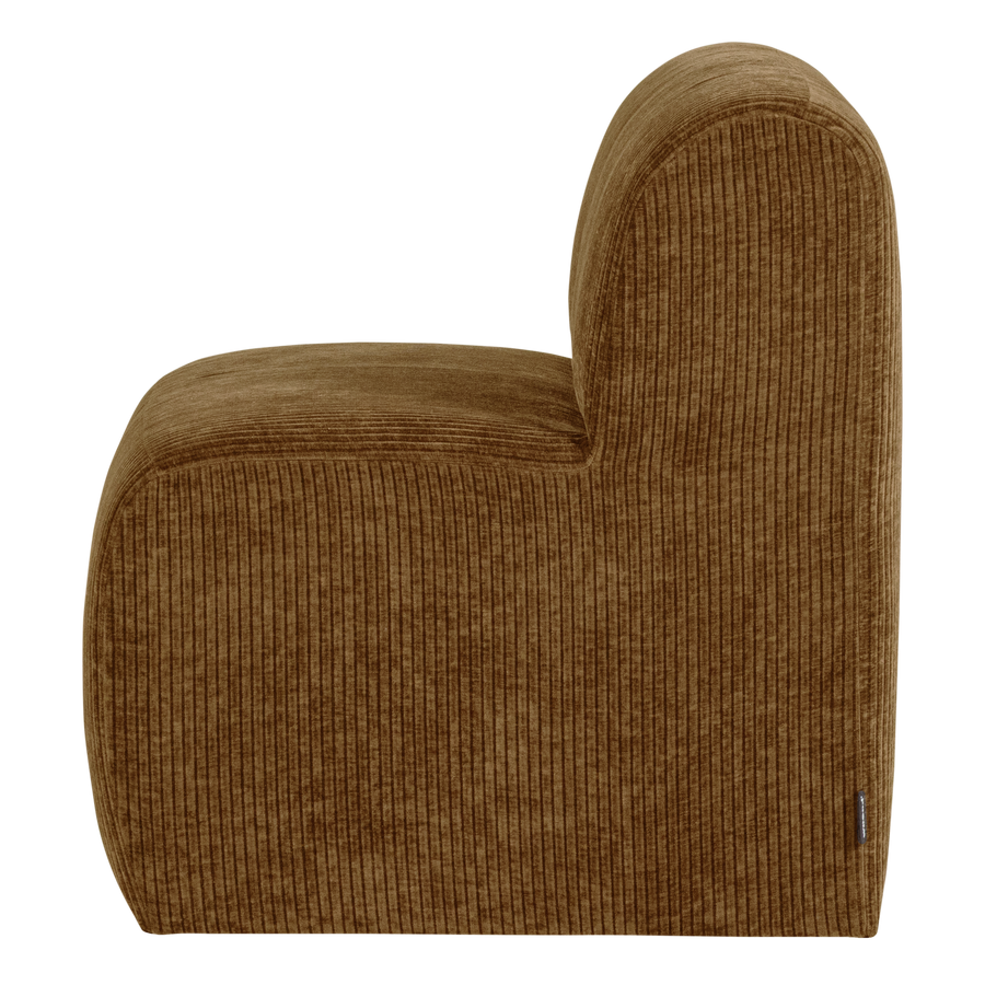 Mojo base eetbank 84 cm rugleuning ribstof honinggeel