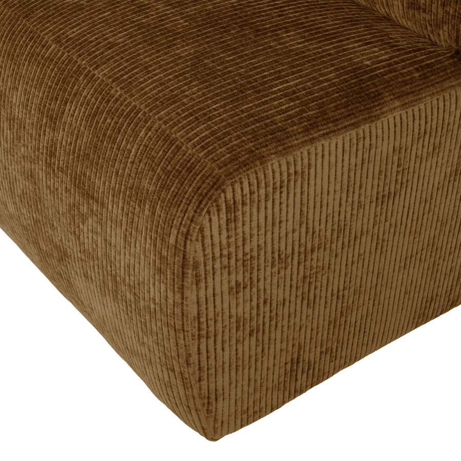 Mojo base eetbank 84 cm rugleuning ribstof honinggeel