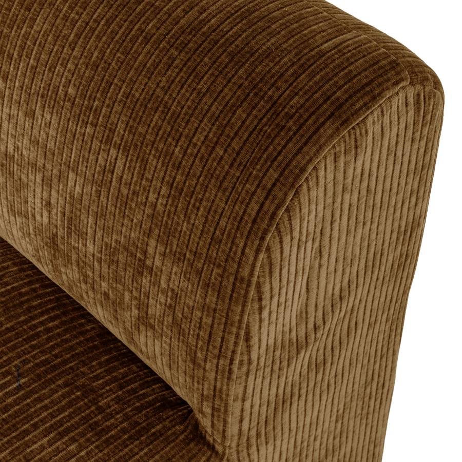 Mojo base eetbank 84 cm rugleuning ribstof honinggeel
