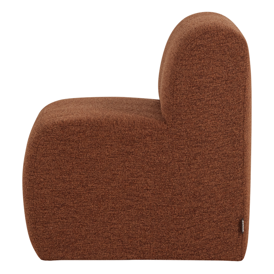 Mojo base eetbank 84 cm rugleuning boucle roestbruin
