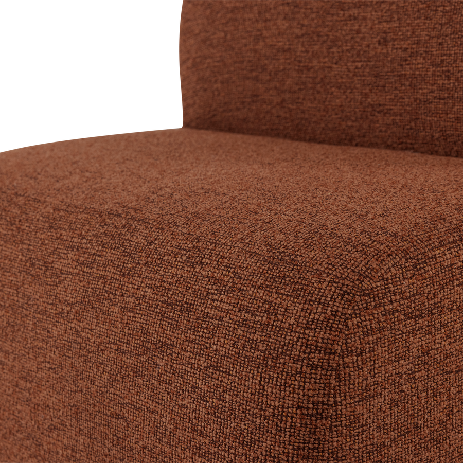 Mojo base eetbank 84 cm rugleuning boucle roestbruin