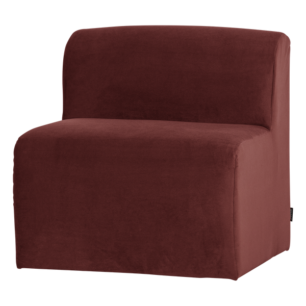 Mojo base eetbank 84 cm rugleuning velvet kastanjebruin