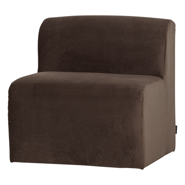 Mojo base eetbank 84 cm rugleuning velvet bruin