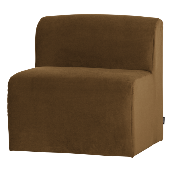 Mojo base eetbank 84 cm rugleuning velvet honinggeel