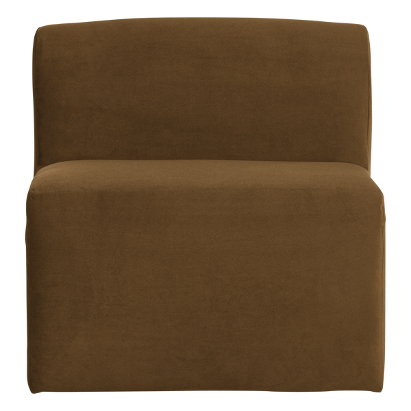 Mojo base eetbank 84 cm rugleuning velvet honinggeel